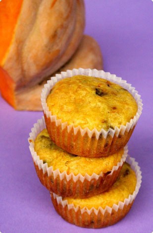 Muffin di zucca e prugne